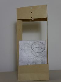 Materialarbeit, 2021, Papier, Wachs, Öl, 26 x 11,5 x 5 cm